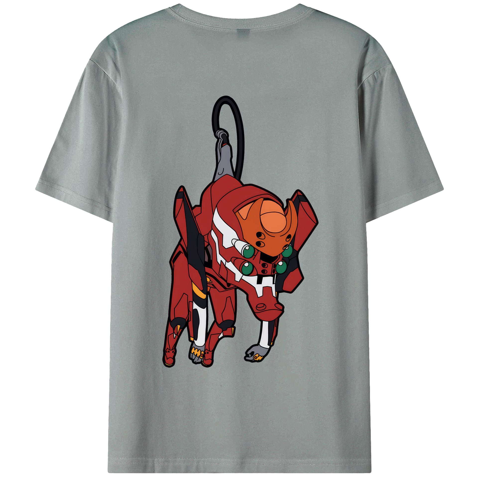 （画像用） EVA 新世紀エヴァンゲリオン 綿100％ メンズ半袖Tシャツ（バックプリント） 通気性